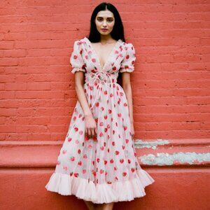 Lirika Matoshi Strawberry Sparkle Viral Tulle Dress